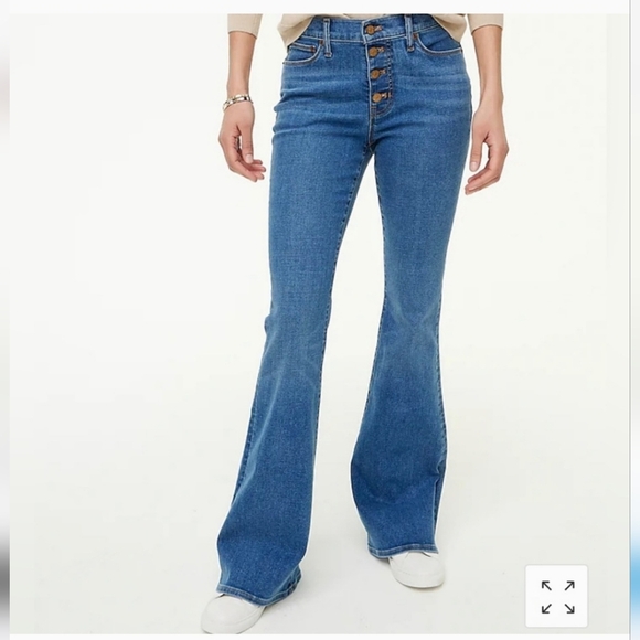 J. Crew Full Length Flare Jeans Size 32 - Picture 1 of 8